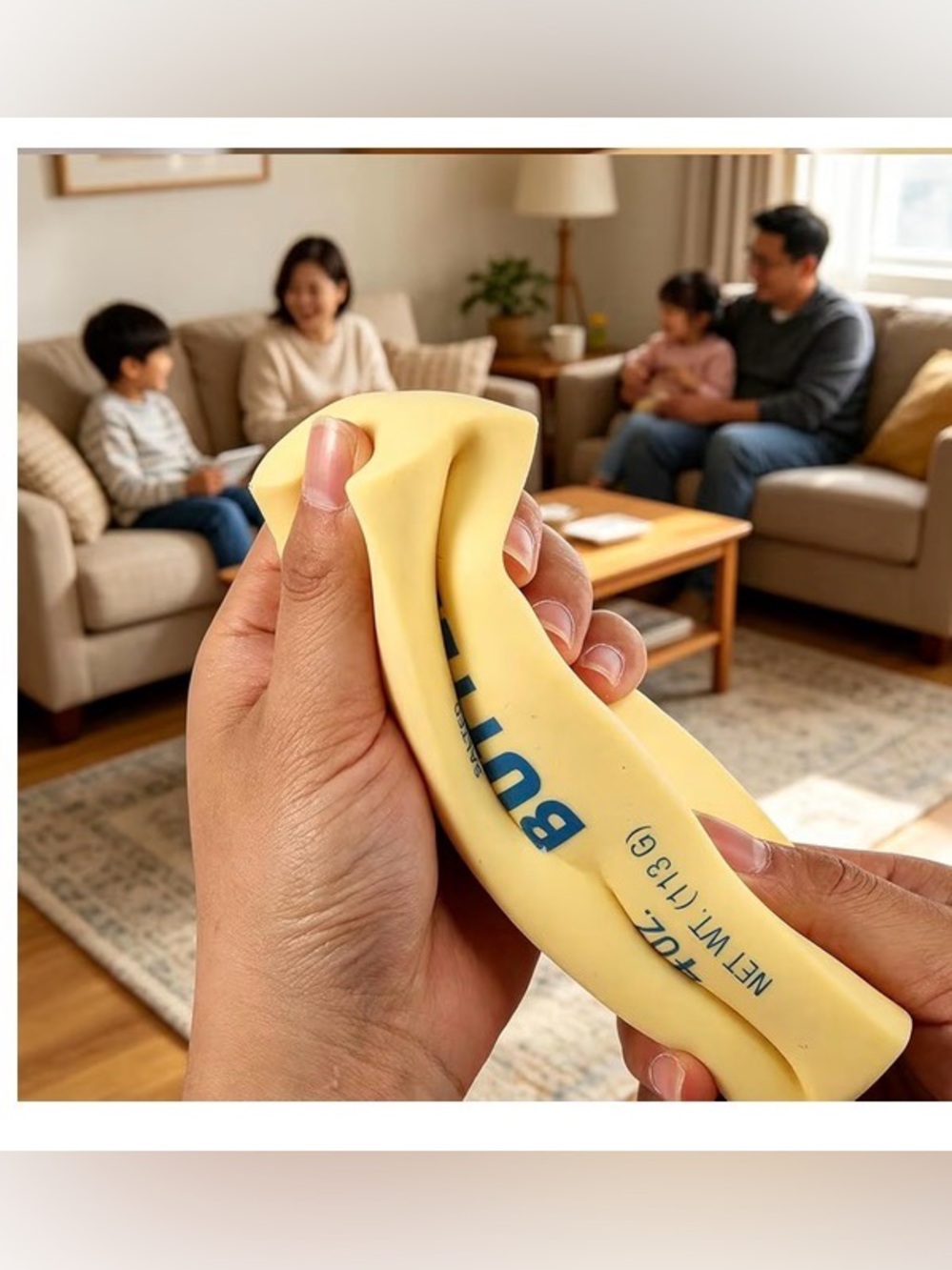 Realistic Soft Butter Stick Fidget Toy,Slow Rebound Cute Butter Squeeze Stress B